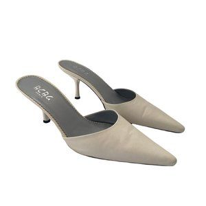 BCBG Paris Leather Shoes/Slides – Ivory or Off White Color – Med Heel–EUC - Sz 8